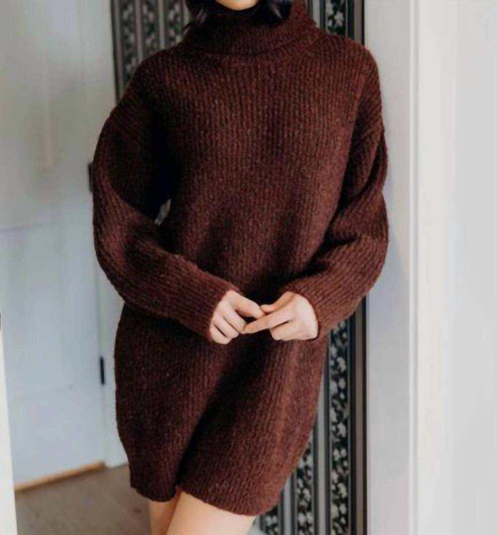 NEW MIKAROSE verity sweater dress in chestnut